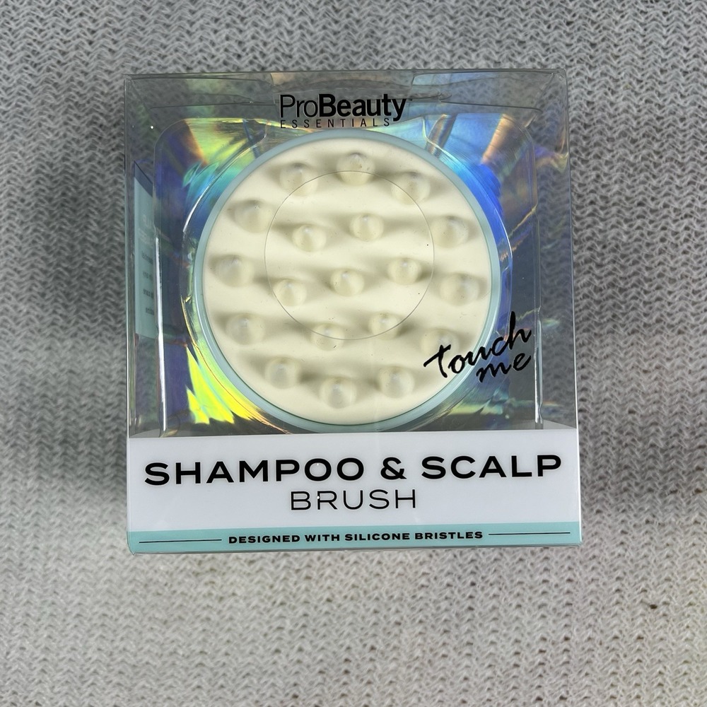 Shampoo Scalp‎ Brush White Blue Silicone Massager Hair Growth Tool Beauty NEW